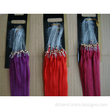 Double /Single Micro Ring Loop Human Hair Extension16"--26" in Fancy Color